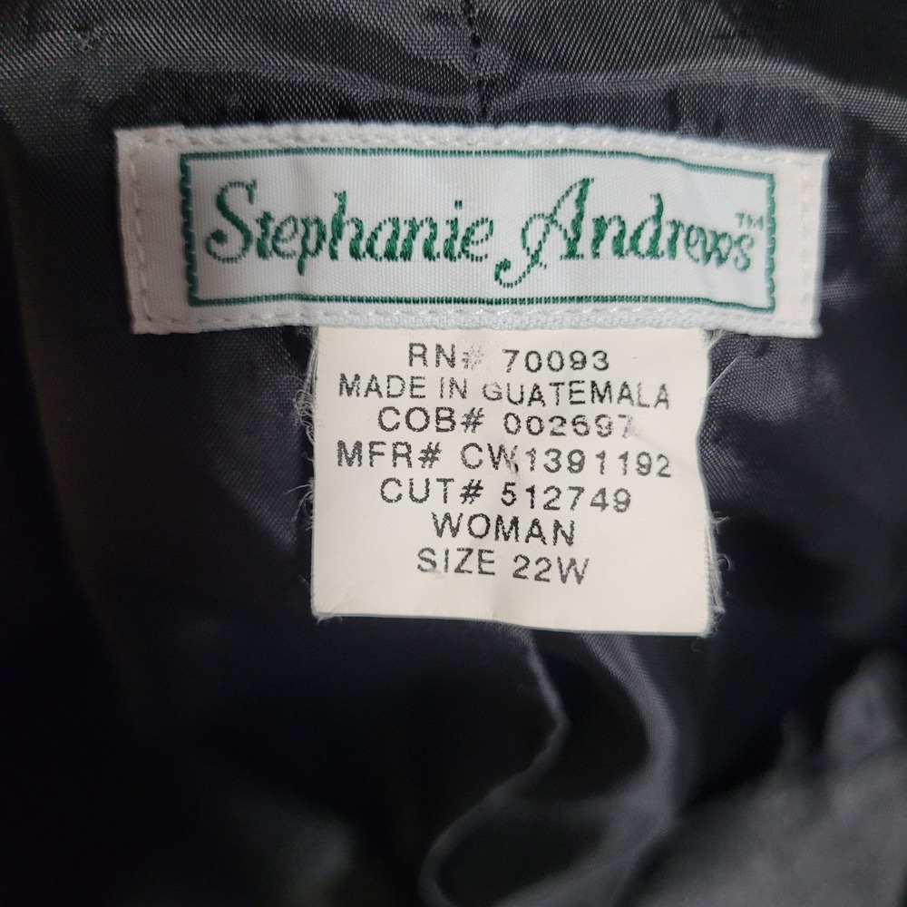 Vintage Stephanie Andrews Womens 22W Gray 100% Wool Blazer Skirt Suit Set plus - Picture 10 of 12